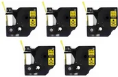 Taśmy do drukarek barwiące - Dymo Aimotech Taśma 5-pak zamiennik do 12mm/7m żółta czarny nadruk D1 5x45018 5xA45018 - miniaturka - grafika 1