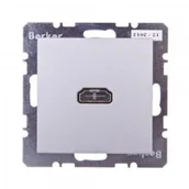 Gniazdka elektryczne - Hager Polo Gniazdo HDMI aluminium 3315421404 0001-00000-45627 [4350982] - miniaturka - grafika 1