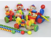 Klocki - Brimarex Drewniana Pchajka Pajac 1551757 - miniaturka - grafika 1