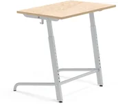 Meble do szkół i przedszkoli - AJ Ławka szkolna Axiom srebrna szare linoleum 343124 - miniaturka - grafika 1