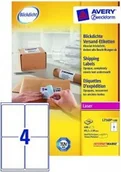 Etykiety do drukarek - Avery Zweckform Etykiety wysyłkowe białe, kryjące; A4 100/op., 99,1 x 139 - miniaturka - grafika 1