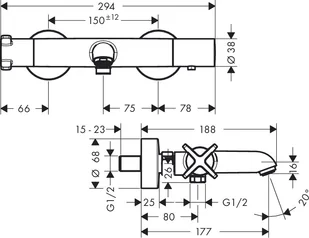 Hansgrohe Axor Citterio E 36140000 - Baterie wannowe i prysznicowe - miniaturka - grafika 2