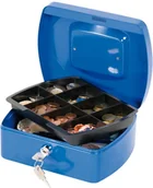 Sejfy i kasy pancerne - Q-CONNECT Kasetka na pieniądze , średnia, 205x85x160mm, niebieska KF02623 - miniaturka - grafika 1