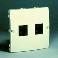 Gniazdka elektryczne - Kontakt Simon Gniazdo ścienne Basic Telefoniczne RJ11 Podwójne (moduł) BMTF2.02/12 beż - miniaturka - grafika 1