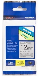 Brother TZ-M931 12mm matowa taśma metaliczna, czarny nadruk/srebrne tło - Taśmy do drukarek barwiące - miniaturka - grafika 2