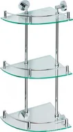 Półki łazienkowe - Bemeta Półka szklana narożna potrójna 25x67x25cm OMEGA E 104202152 - miniaturka - grafika 1