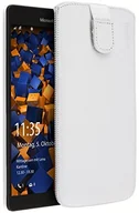 Etui i futerały do telefonów - Mumbi ECHT Ledertasche Microsoft Lumia 950 XL Tasche Leder Etui weiss (Lasche mit Rückzugfunktion Ausziehhilfe) - miniaturka - grafika 1