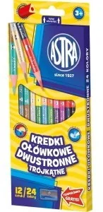 Astra Kredki TRÓJKĄTNE DWUSTRONNE 24 KOLORY - Przybory szkolne - miniaturka - grafika 4