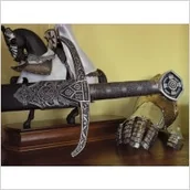 Repliki - broń - Płatnerze hiszpańscy PIĘKNY MIECZ ROBINA Z LOCKSLEY Z POCHWĄ - miniaturka - grafika 1