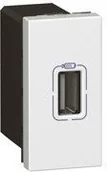 Gniazdka elektryczne - Legrand 077591 MOSAIC Gniazdo zasilające 1xUSB 5 V 750 MA - BIAŁE - miniaturka - grafika 1