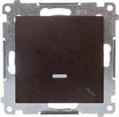 Wyłączniki światła i elektryczne - Kontakt Simon KONTAKT - SIMON Łącznik schodowy z podświetleniem brąz mat DW6AL.01/46 - miniaturka - grafika 1