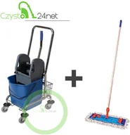 Wózki serwisowe - CEG Wózek do sprzątania 1x25l z koszyczkiem i kompletem mopa wózek 1x25l z koszy - miniaturka - grafika 1