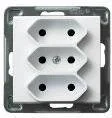 Gniazdka elektryczne - Ospel Gniazdo ścienne modułowe SONATA Potrójne EURO biały - miniaturka - grafika 1