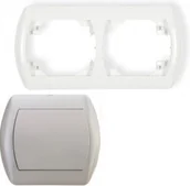 Klawisze i ramki - Karlik Ramka podwójna pozioma 5RH-2 srebrny - miniaturka - grafika 1