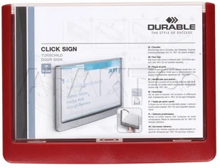 Durable TABLICZKA INFORMACYJNA 149X105,5MM CLICK SIGN CZERWONA DU1071 - Tablice i flipcharty - miniaturka - grafika 2