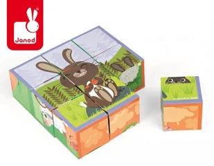 Janod KLOCKI puzzle 6w1 Farma, J02989 - Klocki - miniaturka - grafika 2