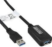 Kable USB - InLine wtyczka A do gniazda A USB 3.0 Aktywny przedłużacz przewód (5 m) Czarny - miniaturka - grafika 1