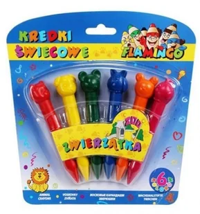 Titanum Kredki świecowe zwierzaki 6kol.Flamingo 3008 - Kredki, ołówki, pastele i pisaki - miniaturka - grafika 2