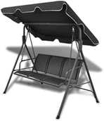 Huśtawki - vidaXL vidaXL Czarna huśtawka ogrodowa - miniaturka - grafika 1