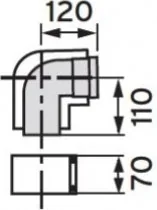 Vaillant Kolano 87° koncentryczne 80/125 mm, PP kolano do komina kod 303210 - Kominy i akcesoria - miniaturka - grafika 3