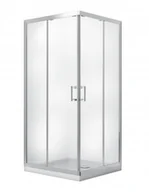 Kabiny prysznicowe - PMD Piramida Besco Modern 185 90x90 kwadratowa profil chrom błyszczący szkło mrożone KKM185M90 - miniaturka - grafika 1