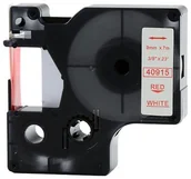 Dodatki do drukarek i skanerów - DYMO RHINO Aimotech Taśma zamiennik do 9mm/7m biała czerwony nadruk D1 40915 A40915 - miniaturka - grafika 1