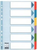 Przekładki do segregatorów - Esselte Przekładka kartonowe A4 1-6 Mylar 100168 - miniaturka - grafika 1