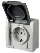 Gniazdka elektryczne - Elektro-Plast NASIELSK Aquant Gniazdo pojedyncze SCHUKO n/t IP55 szare 1244-10 0001-00000-31316 [4349369] - miniaturka - grafika 1