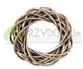 Dekoracje domu - Tin Tours Wianek wiklinowy szary średnica 15 cm - miniaturka - grafika 1