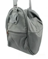 Plecaki - Magre Plecak Skórzany (PL) Jowita Skóra Naturalna Licowa Grafitowy - miniaturka - grafika 1