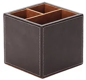 Przyborniki na biurko - Unbekannt osco ze sztuczną skórą pojemnik na długopisy, prostokątny, brązowy BPUPP3 - miniaturka - grafika 1