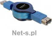 Akcesoria do telefonów stacjonarnych - Delock Przedłużacz USB 3.0 AM-AF 1M, zwijany na rolce - miniaturka - grafika 1