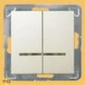 Wyłączniki światła i elektryczne - Ospel Impresja Modul Łącznik dwugrupowy z podświetleniem ŁP-2YS/m/27 - miniaturka - grafika 1