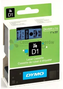 Dymo Taśma D1-24mm/7m, czarny/niebieski S0720960 - Tablice BHP - miniaturka - grafika 5