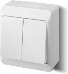 Elektro-Plast Wyłącznik nadtynkowy N. HERMES świecznikowy ŁNT-5 biały 0332-02 - Wyłączniki światła i elektryczne - miniaturka - grafika 2