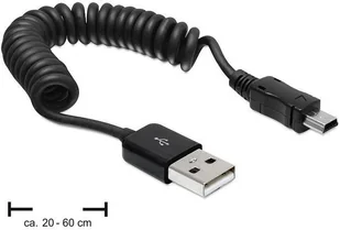 Delock Kabel Mini USB 20cm-60cm spiralny - Złącza, przejściówki, adaptery - miniaturka - grafika 3