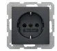 Gniazdka elektryczne - Berker GNIAZDO POJEDYNCZE SCHUKO Z PRZESŁONAMI TORÓW ANTRACYT B.KWADRAT - 412316 (41231606) - miniaturka - grafika 1