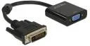 Delock Przejściówka adapter DVI VGA 65658 [1x Złącze męskie DVI 24+1-pin 1x Złącze żeńskie VGA ] Wykonanie złącza proste - Złącza, przejściówki, adaptery - miniaturka - grafika 2
