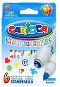 Flamastry - KW TRADE Flamastry stemple CARIOCA 6 kolorów KW373 - miniaturka - grafika 1