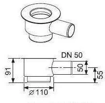 Tece kolano odpływowe z kolanem z syfonem 120 mm 0,80l/s drainline 6 500 01 650001 - Odpływy liniowe - miniaturka - grafika 2
