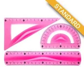 Przybory szkolne - Tetis MiP Zestaw geometryczny różowy TET024-8 - miniaturka - grafika 1