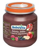 Desery dla dzieci - Nutricia BOBOVITA Banany, jabłka i owoce jagodowe po 5 m-cu 125 g - miniaturka - grafika 1