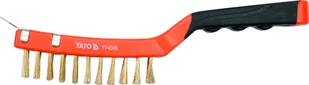Yato Szczotka druciana,drut mosiężny, 4 rzędy ze skrobakiem,rękojeść plastikowa (YT-6345) - Materiały ścierne - miniaturka - grafika 2