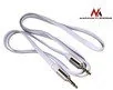 Kable - Maclean Przewód jack 3.5 mm, płaski 1m, metalowy wtyk, white MCTV-694 W - miniaturka - grafika 1