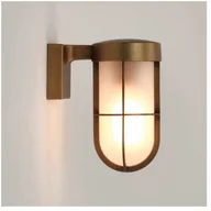 Lampy ogrodowe - Astro Lighting Zewnętrzna LAMPA elewacyjna CABIN FROSTED WALL 7850 metalowa OPRAWA ścienna IP44 outdoor mosiądz - miniaturka - grafika 1