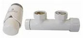 Głowice termostatyczne - Schlosser Zestaw duo-plex 3/4xM22x1.5 kątowy prawy biały + Nypel 2szt. 1/2 x 3/4 - miniaturka - grafika 1
