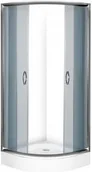 Kabiny prysznicowe - Novoterm Kerra Sofia G90 90x90 profil chrom szkło grafitowe + brodzik - miniaturka - grafika 1