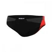 Pływanie - ZEROD Kąpielówki TRAINING BRIEF czarno-czerwone - miniaturka - grafika 1