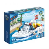 Klocki - Banbao BanBao, Policja, Policyjna łódź patrolowa, klocki plastikowe, 62 elementy - miniaturka - grafika 1