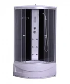 Kabiny prysznicowe - Savana Greta 80x80 profil satyna szkło transparentne/czarne Y8878A - miniaturka - grafika 1